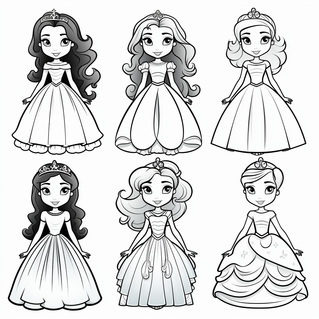 6 Princess Coloring Page