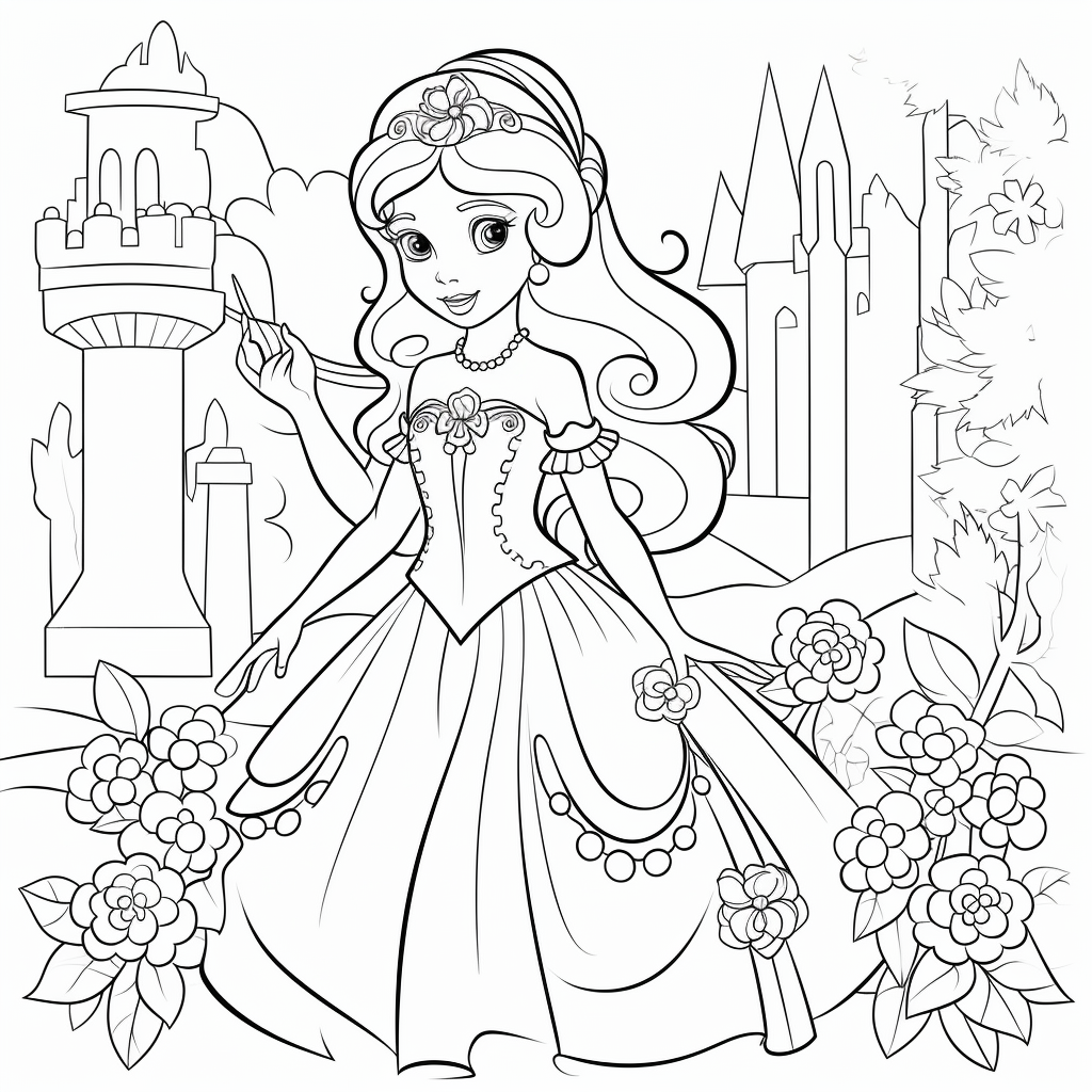 6 Princess Coloring Page