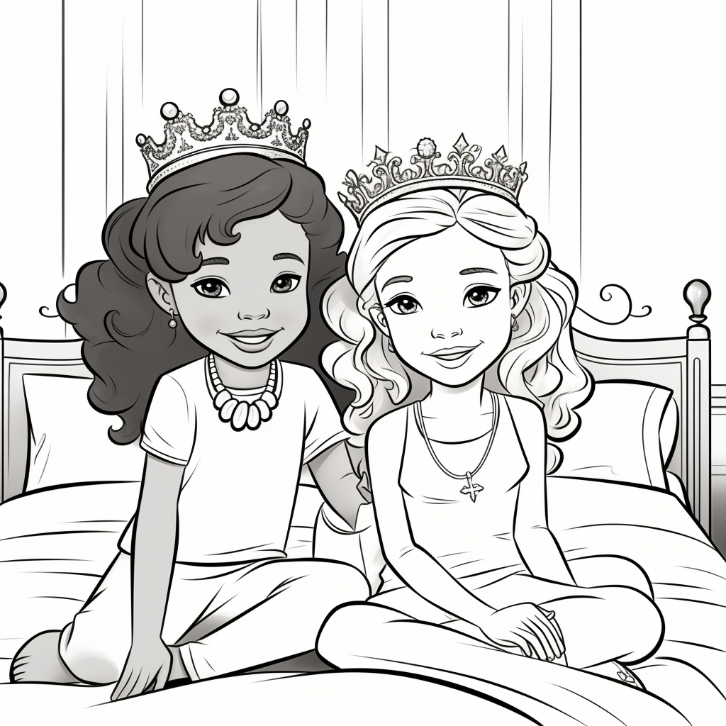 two princesses coloring pages