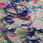 ribbons and confetti on floor